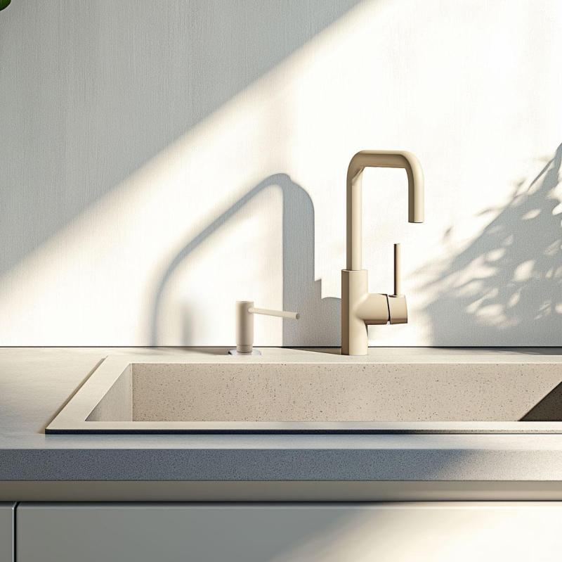 Franke Active εντοιχιζόμενη διάταξη για σαπούνι κουζίνας γρανίτης Coffee cream 112.0633.091