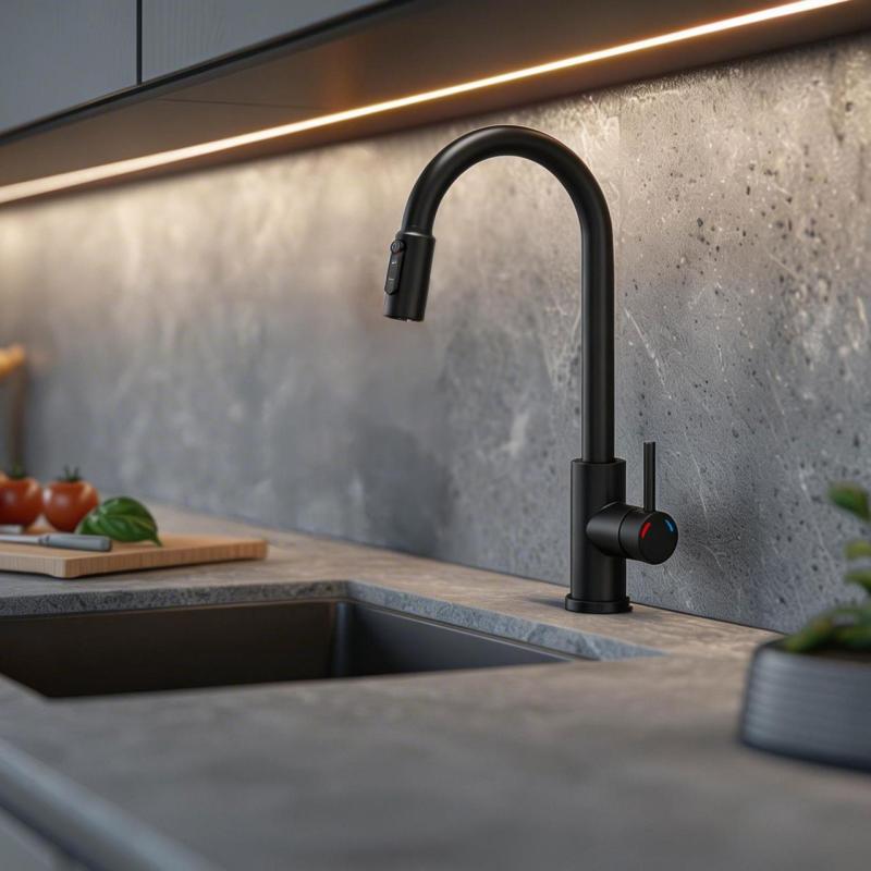 Quadri Viora Kitchen Mixer Tap Black 3-way with an extra connection for filtered water 1208971403