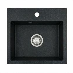 Graniteland Nera Γρανίτης Νεροχύτης 45x42 εκ Αρδουίνος εμφάνιση λίθου Επιφάνειας με Τρύπα Κρουνού και Πρίζα RVS 1208971432