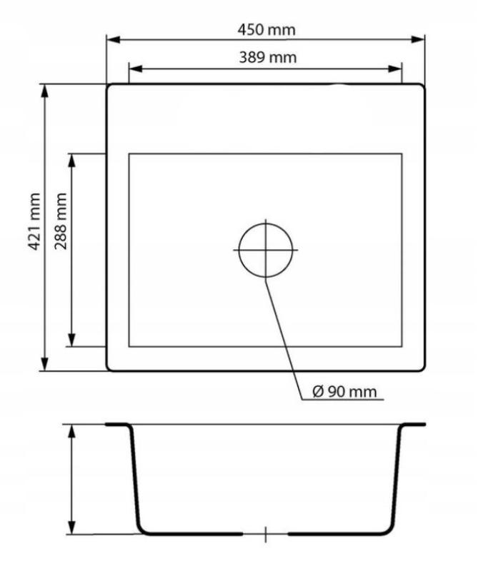 Graniteland Nera Γρανίτης Νεροχύτης 45x42 εκ. Λευκή Επιφάνεια με Τρύπα για Βρύση και Πρίζα από Ανοξείδωτο Χάλυβα 1208971435