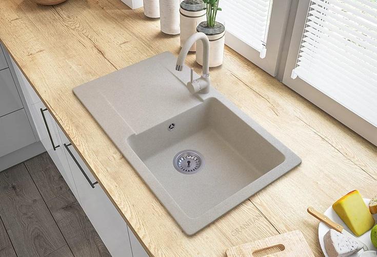 Graniteland Liri Γρανίτης Beige νεροχύτης με στραγγιστήρα 765x448 mm 1208971439