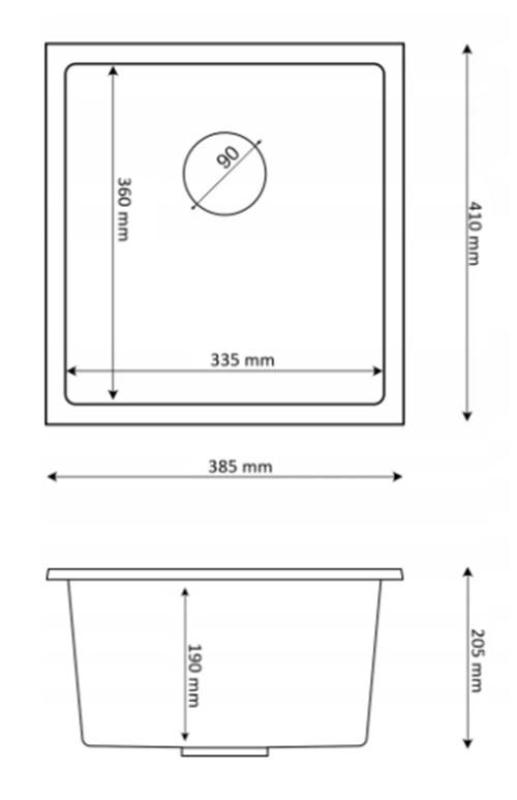 Graniteland Miniva Γρανιτένιος Νεροχύτης Beige εντοιχιζόμενος 385x410 mm 1208971451