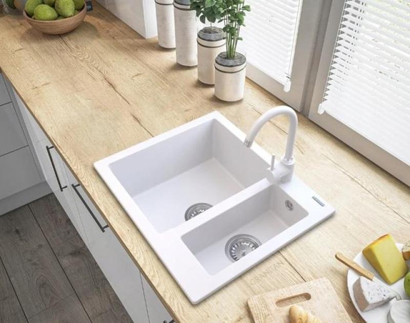 Graniteland Adda Γρανίτης Λευκός 1.5 Νεροχύτης Επιφάνειας 600x495mm 1208971455