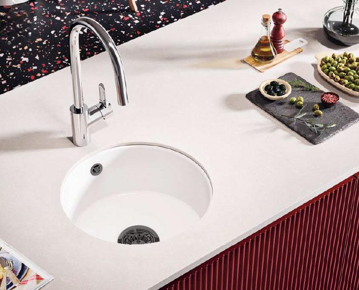 Ausmann Ceramic Ember Κεραμικός Λευκός Κυκλικός Νιπτήρας Επιφάνειας και Υποκατασκευής με Gun metal φίλτρο 1208971463