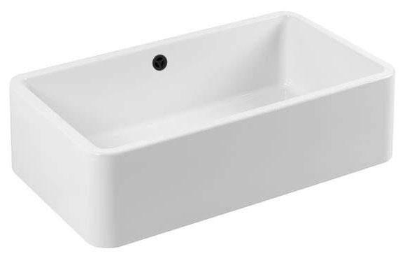 Ausmann Ceramic Mira Κεραμικός Λευκός Νεροχύτης - Εντοιχισμένος και Ενδιάμεσος 795 x 460 mm με Μαύρο φίλτρο 1208971469