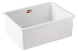 Ausmann Ceramic Ember Κεραμικός Λευκός Νεροχύτης - Επικαθήμενος και Υποκαθήμενος 54 x 40 cm με Χάλκινη Πρίζα 1208971492