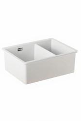 Ausmann Ceramic Ember Κεραμικό Λευκό Ενδιάμεσο Νεροχύτη Επιφάνειας και Υποδομής 535 x 400 mm με Μαύρα Φίλτρα 1208971509