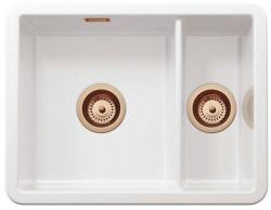 Ausmann Ceramic Ember Κεραμική Λευκή Νιπτήρας Μονού και Πολλαπλών Χρηστών 495 x 370 mm με Χάλκινα Πώματα 1208971514