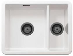Ausmann Ceramic Ember Κεραμικός Λευκός Νιπτήρας Μισούς και Ενός Επιφάνειας και Υποδομής 495 x 370 mm με Μεταλλικές Τάπες Gun 1208971515
