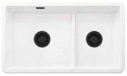 Ausmann Ceramic Ember Κεραμικός Λευκός Νιπτήρας Επιφάνειας και Υποκάτωθεν 733 x 401 mm με Μαύρα βύσματα 1208971521