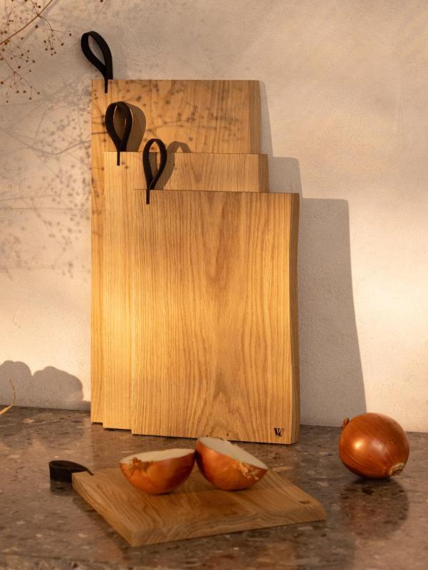 Woodsea Chop-Chop Oak M - Ξυλινη Κοπής Βελανιδιάς 35x24cm με δερμάτινη λαβή 1208971540