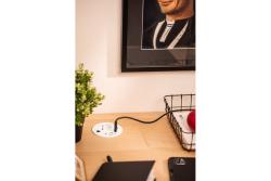 Πρίζα επίπλων RONDO, 1xSHUKO, 1xUSB-A, 2xUSB-C, HDMI, καλώδιο RJ45 1.5 μ, λευκό