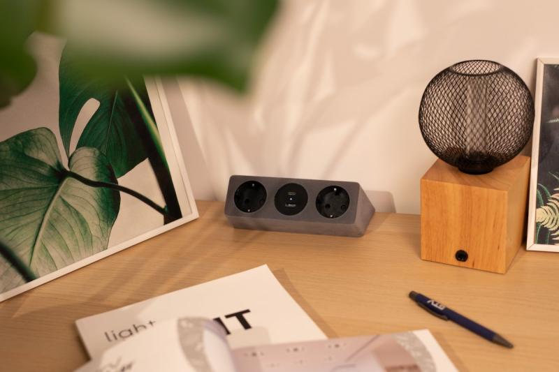 Πρίζα επίπλων SOFITO, 2xSHUKO, USB A+C, καλώδιο 1.5 m, γκρι φλοκ.