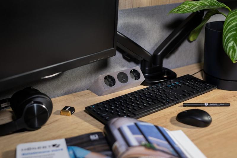 Πρίζα επίπλων SOFITO, 2xSHUKO, USB A+C, καλώδιο 1.5 m, γκρι φλοκ.