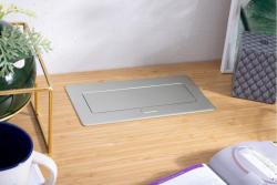 Πολυπρίζα MULTISOFT επίπλων 2x Πρίζα με γείωση, USB A+C, RJ45, HDMI, Καλώδιο ρεύματος με βύσμα, Αλουμίνιο