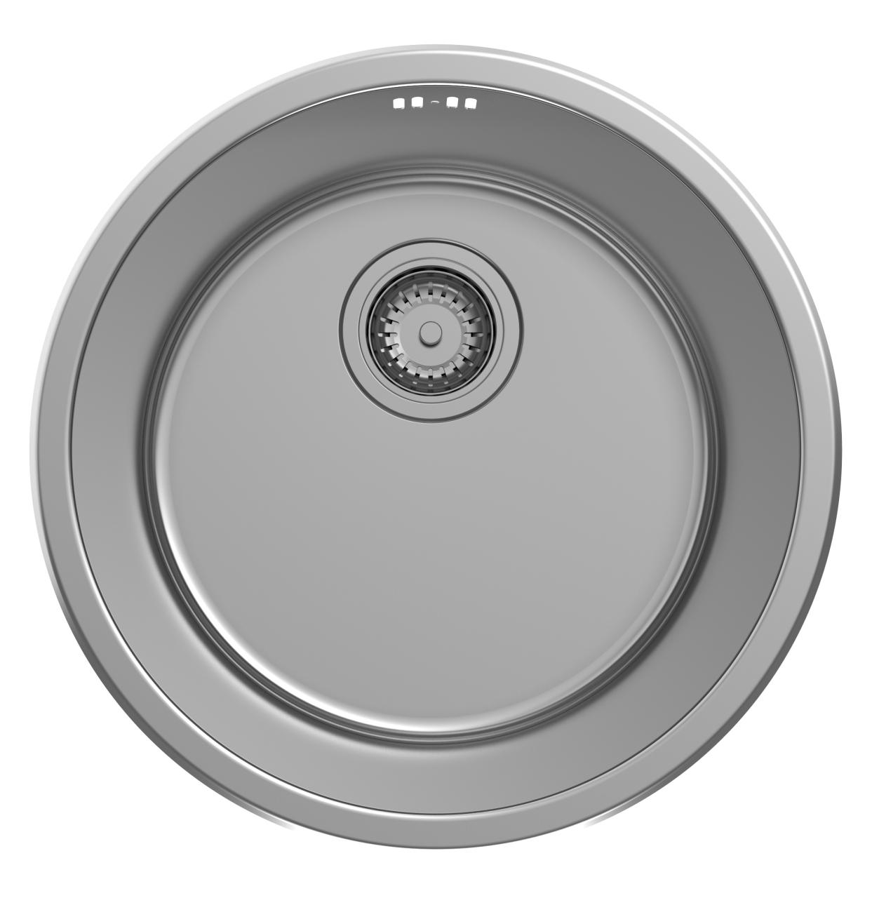 Pure.Sink Rondo RVS Γύρος Νεροχύτης επίπεδης εγκατάστασης, υποκατασκευής και επικατασκευής 38 εκ PRN38-02