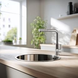 Pure.Sink Rondo RVS Γύρος Νεροχύτης επίπεδης εγκατάστασης, υποκατασκευής και επικατασκευής 38 εκ PRN38-02