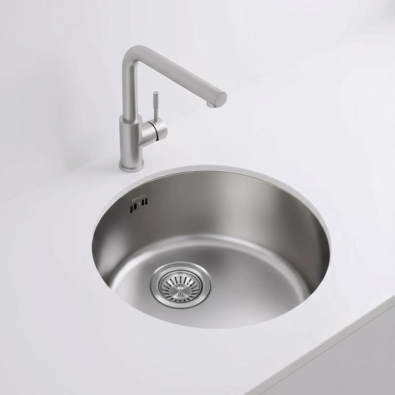 Pure.Sink Rondo RVS Γύρος Νεροχύτης επίπεδης εγκατάστασης, υποκατασκευής και επικατασκευής 38 εκ PRN38-02