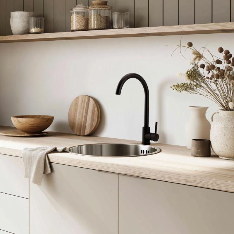 Pure.Sink Rondo RVS Γύρος Νεροχύτης επίπεδης εγκατάστασης, υποκατασκευής και επικατασκευής 38 εκ PRN38-02