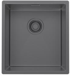 Pure.Sink Luxion Νιπτήρας σε χρώμα gun metal 36x40 cm, για ενσωμάτωση κάτω από τον πάγκο, επίπεδη ενσωμάτωση και επιτοίχια τοποθέτηση PLX3640-61