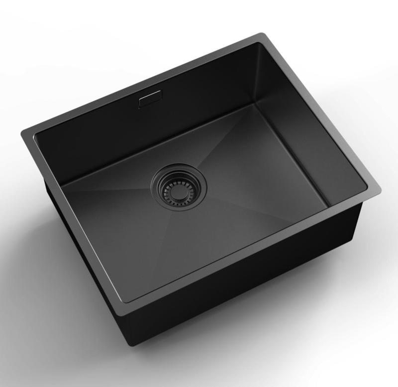 Pure.Sink Luxion PVD Μαύρο νεροχύτη 50x40 cm για εγκατάσταση κάτω από πάγκο, επίπεδη εγκατάσταση και επιφανειακή εγκατάσταση PLX5040-63
