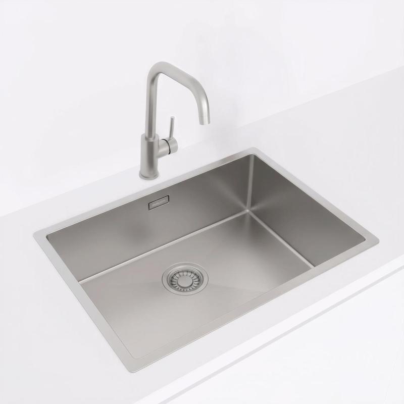 Pure.Sink Luxion Νεροχύτης από ανοξείδωτο ατσάλι 55x40 cm, υποστρωμάτιος, επίπεδης τοποθέτησης και επιφανειακής τοποθέτησης PLX5540-02