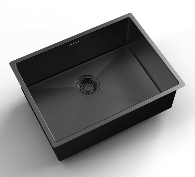 Pure.Sink Luxion PVD Μαύρο νεροχύτη 55x40 cm για εγκατάσταση κάτω από πάγκο, επίπεδη εγκατάσταση και επιφανειακή εγκατάσταση PLX5540-63