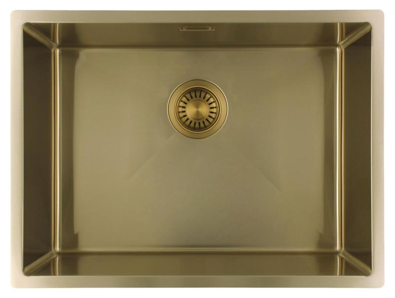 Pure.Sink Luxion Χρυσό νεροχύτη 55x40 cm για εγκατάσταση κάτω από πάγκο, επίπεδη εγκατάσταση και επιφανειακή εγκατάσταση PLX5540-60