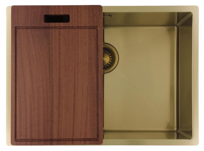 Pure.Sink Luxion Χρυσό νεροχύτη 55x40 cm για εγκατάσταση κάτω από πάγκο, επίπεδη εγκατάσταση και επιφανειακή εγκατάσταση PLX5540-60