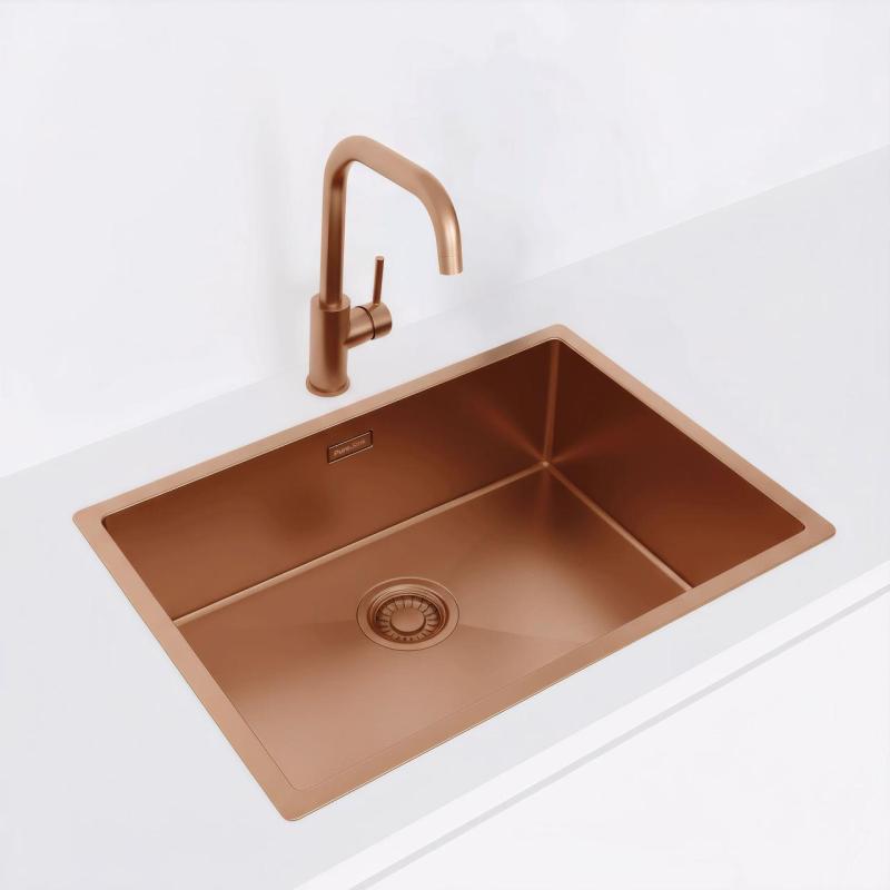Pure.Sink Luxion Χάλκινο νεροχύτη 55x40 cm υποστρώματος, επίπεδης εγκατάστασης και επιφανείας PLX5540-62