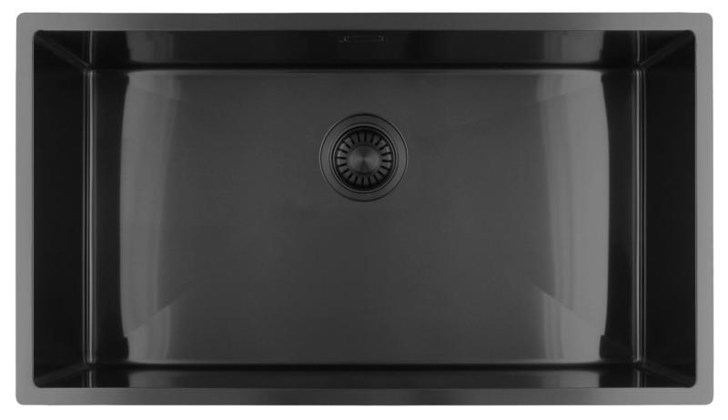 Pure.Sink Luxion Μεγάλο νεροχύτη Gun metal 74x40 cm για υποστύλωση, επίπεδη εγκατάσταση και επιφανειακή εγκατάσταση PLX7440-61
