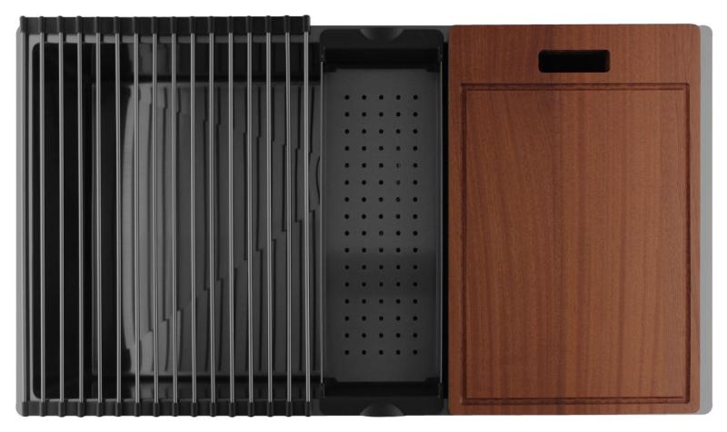 Pure.Sink Luxion Μεγάλο νεροχύτη Gun metal 74x40 cm για υποστύλωση, επίπεδη εγκατάσταση και επιφανειακή εγκατάσταση PLX7440-61