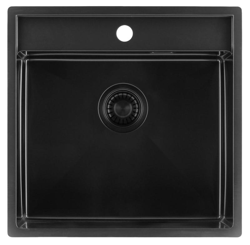 Pure.Sink Luxion PVD Black sink 51x50 cm Tapwing with tap hole PLX5150T-63
