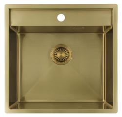Pure.Sink Luxion Χρυσό νεροχύτη 51x50 cm Tapwing με οπή για βρύση PLX5150T-60