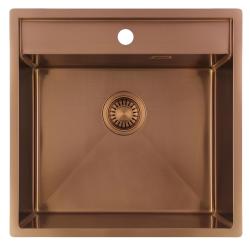 Pure.Sink Luxion Χάλκινο νεροχύτη 51x50 cm Tapwing με βάση για βρύση PLX5150T-62