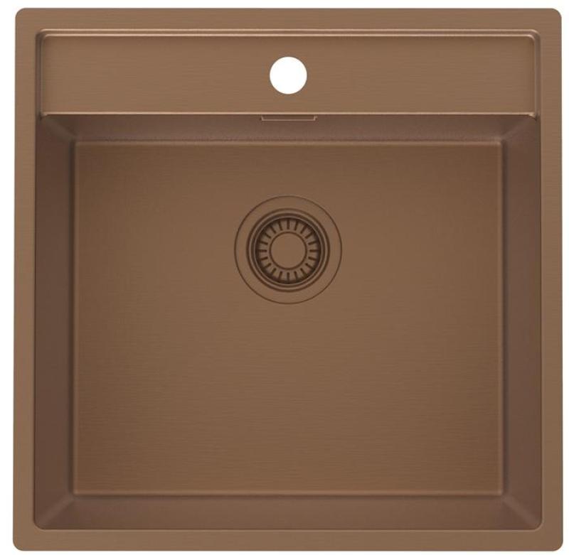 Pure.Sink Luxion Χάλκινο νεροχύτη 51x50 cm Tapwing με βάση για βρύση PLX5150T-62