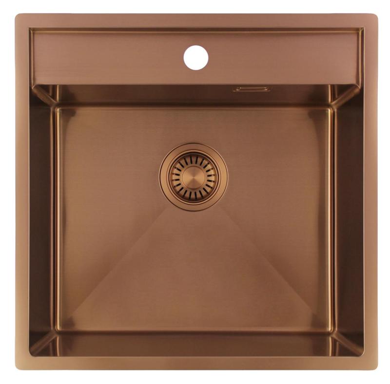 Pure.Sink Luxion Χάλκινο νεροχύτη 51x50 cm Tapwing με οπή για βρύση PLX5150T-62