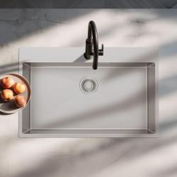 Pure.Sink Luxion Μεγάλο νεροχύτη από ανοξείδωτο χάλυβα 78x50 cm Tapwing με βάση για βρύση PLX7850T-02