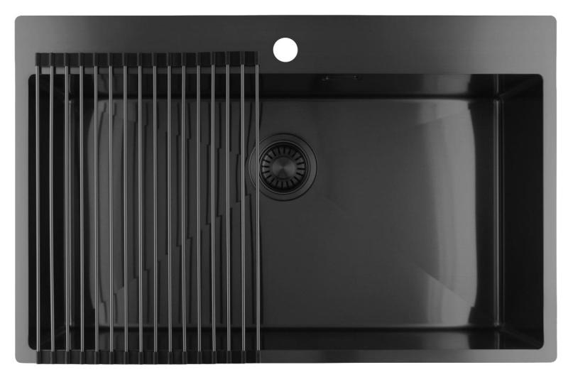 Pure.Sink Luxion Μεγάλο νεροχύτη Gun metal 78x50 cm Tapwing με οπή για βρύση PLX7850T-61