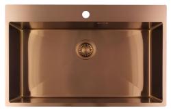 Pure.Sink Luxion Μεγάλο χάλκινο νεροχύτη 78x50 cm Tapwing με οπή για βρύση PLX7850T-62