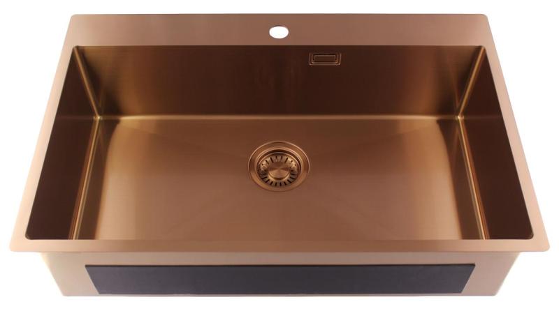 Pure.Sink Luxion Μεγάλο χάλκινο νεροχύτη 78x50 cm Tapwing με βάση για βρύση PLX7850T-62