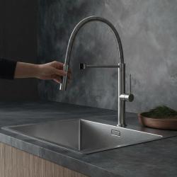 Pure.Sink Luxion Μασίφ ανοξείδωτη βρύση κουζίνας profi με εύκαμπτο στόμιο και 2 τύπους ροής PLXFLEX-02
