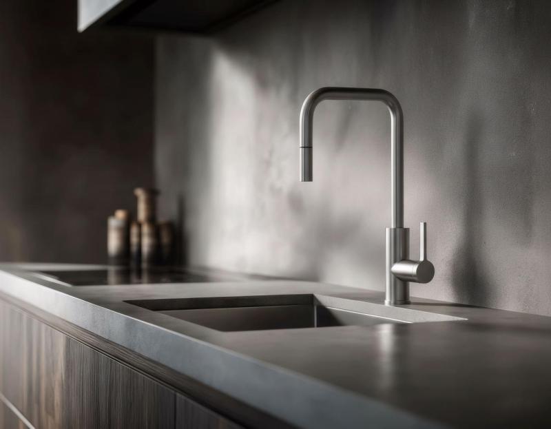 Pure.Sink Luxion μαζική ανοξείδωτη βρύση κουζίνας τετράγωνη με αποσπώμενη έξοδο PLXSQUA-02
