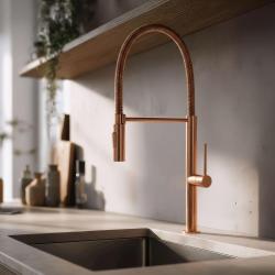 Pure.Sink Luxion Χάλκινη βρύση κουζίνας profi με εύκαμπτο στόμιο και 2 τύπους ροής PLXFLEX-62