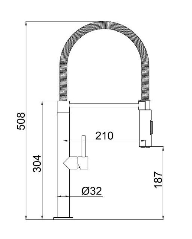 Pure.Sink Luxion Χάλκινη βρύση κουζίνας profi με εύκαμπτο στόμιο και 2 τύπους ροής PLXFLEX-62