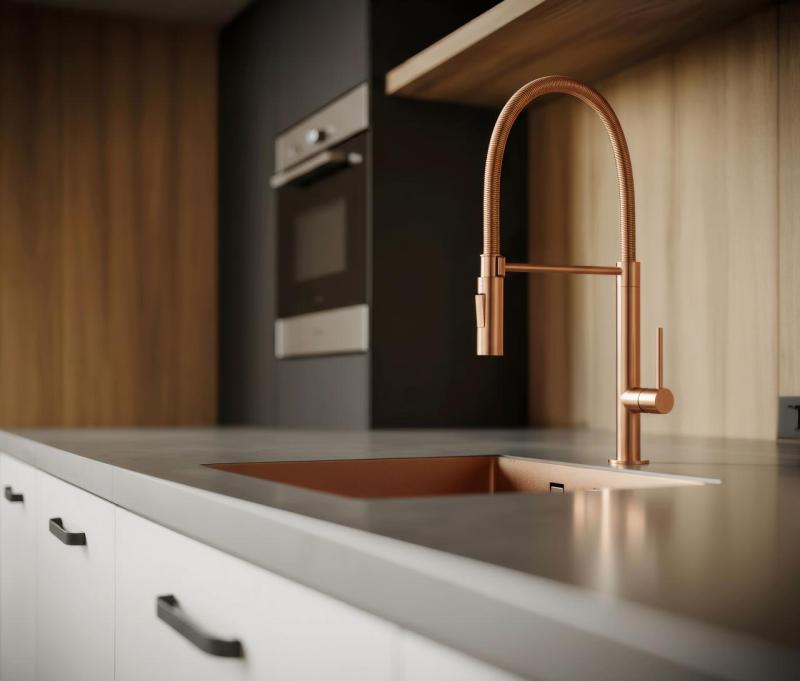 Pure.Sink Luxion Χάλκινη βρύση κουζίνας profi με εύκαμπτο στόμιο και 2 τύπους ροής PLXFLEX-62