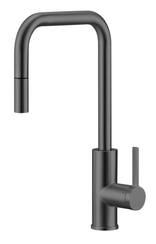 Pure.Sink Luxion Gun metal κουζίνα βρύση τετράγωνη με αποσπώμενη έξοδο PLXSQUA-61