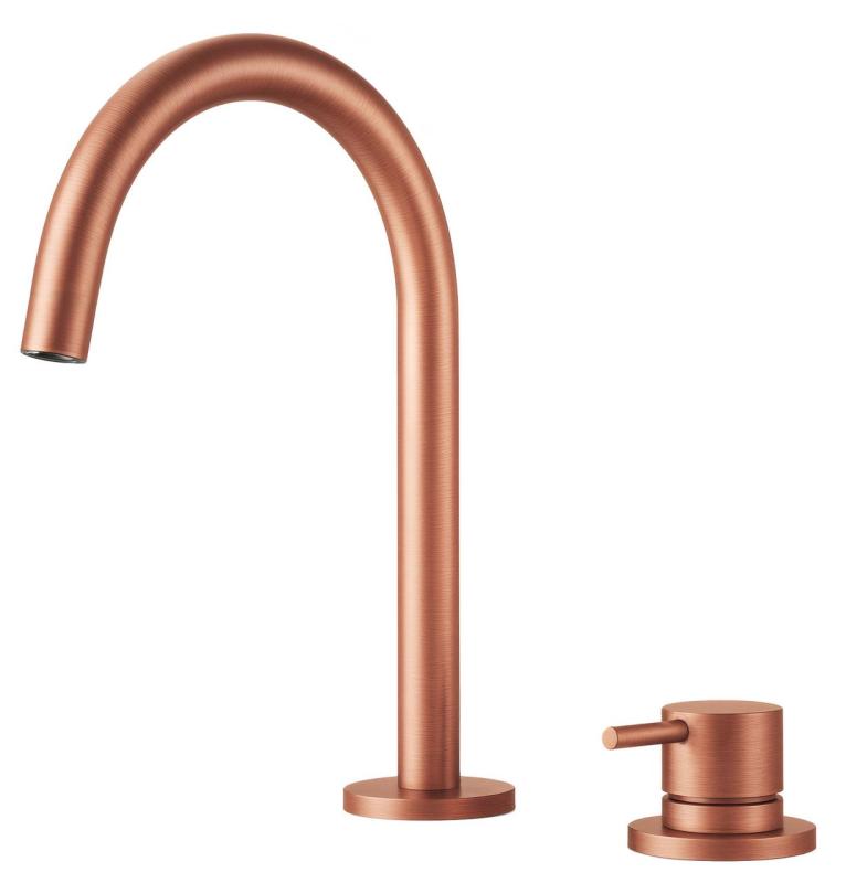 Pure.Sink Luxion 2-οπών Χάλκινη βρύση κουζίνας με στρογγυλή έξοδο PLX2HR-62