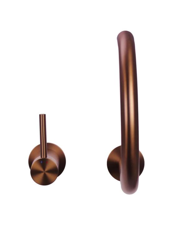 Pure.Sink Luxion Μπρούτζινη βρύση κουζίνας με 2 οπές και στρογγυλή έξοδο PLX2HR-62