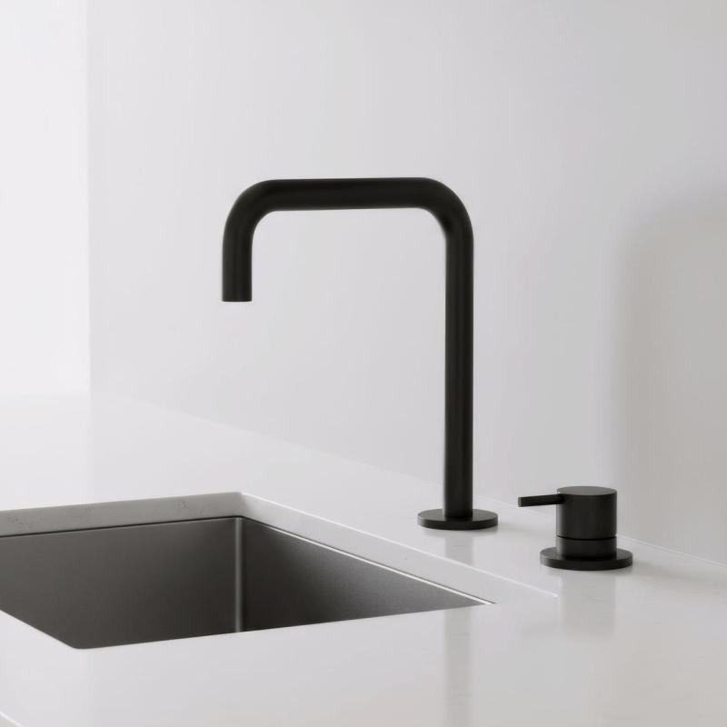 Pure.Sink Luxion 2-οπική μαύρη ματ βρύση κουζίνας με U έξοδο PLX2HU-10